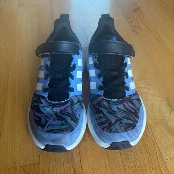 Adidas Fortarun 2.0 Sneakers Kids black blue camo shoes toddler girls size 13 - Picture 2 of 12